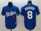 Dodgers #8 Manny Machado Royal Cool Base Jersey