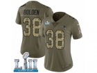 Women Nike New England Patriots #38 Brandon Bolden Limited Olive Camo 2017 Salute to Service Super Bowl LII NFL Jersey