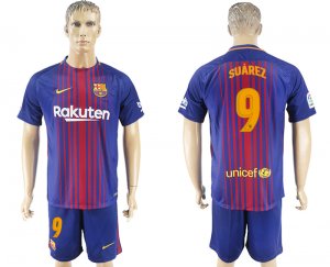 2017-18 Barcelona 9 SUAREZ Home Soccer Jersey