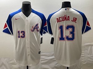 Braves #13 Ronald Acuna Jr. White Nike 2023 City Connect Cool Base Jersey