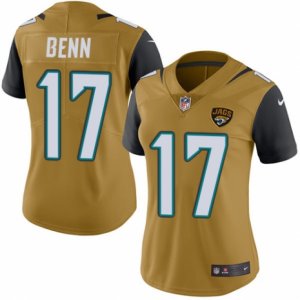 Women\'s Nike Jacksonville Jaguars #17 Arrelious Benn Limited Gold Rush NFL Jersey