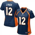 Women Nike Denver Broncos #12 Paxton Lynch Blue Alternate Stitched NFL New Elite Jersey