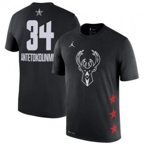 Bucks #34 Giannis Antetokounmpo Black 2019 NBA All-Star Game Men\'s T-Shirt