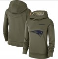 New England Patriots Nike Womens Salute to Service Team Logo Performance Pullover Hoodie Olive