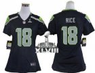 Nike Seattle Seahawks #18 Sidney Rice Steel Blue Super Bowl XLVIII Women NFL Elite Jersey