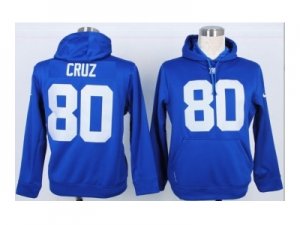 Nike jerseys new york giants #80 cruz blue[pullover hooded sweatshirt]