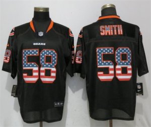 Nike Bears #58 Roquan Smith Black USA Flag Fashion Black Elite Jersey