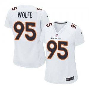 Women Nike Denver Broncos #95 Derek Wolfe White Stitched NFL Game Event Jersey