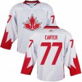 Youth Adidas Team Canada #77 Jeff Carter Authentic White Home 2016 World Cup Ice Hockey Jersey