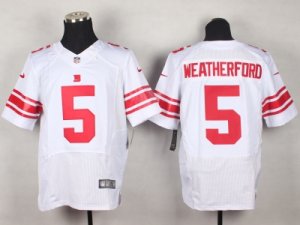 Nike New York Giants #5 Steve Weatherford white Jerseys(Elite)