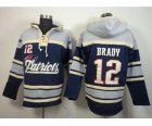 Nike nfl jerseys new england patriots #12 brady blue-grey[pullover hooded sweatshirt]