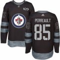 Mens Adidas Winnipeg Jets #85 Mathieu Perreault Authentic Black 1917-2017 100th Anniversary NHL Jersey
