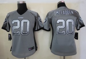 Women New Nike Oakland Raiders 20 McFadden Drift Fashion Grey Elite Jersey