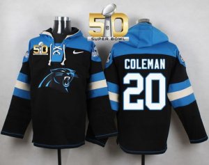 Nike Carolina Panthers #20 Kurt Coleman Black Super Bowl 50 Player Pullover NFL Hoodie
