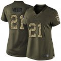 Women Nike Baltimore Ravens #21 Lardarius Webb Green Salute to Service Jerseys