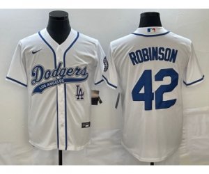 Men\'s Los Angeles Dodgers #42 Jackie Robinson White Cool Base Stitched Baseball Jersey1