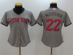 Pirates #22 Andrew McCutchen Gray Women Mothers Day Cool Base Jersey