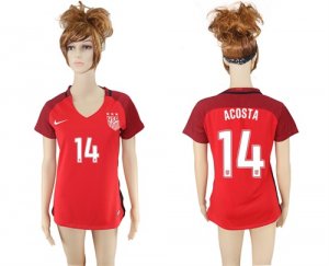 2017-18 USA 14 ACOSTA Away Women Soccer Jersey