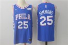 Mens Philadelphia 76ers #25 Ben Simmons Blue Nike Jersey