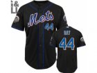 MLB New York Mets #44 Jason Bay Black Cool Base[50th Anniversary Patch]