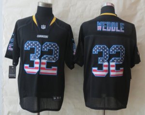 Nike San Diego Charger #32 Weddle Black Jerseys(USA Flag Fashion Elite)