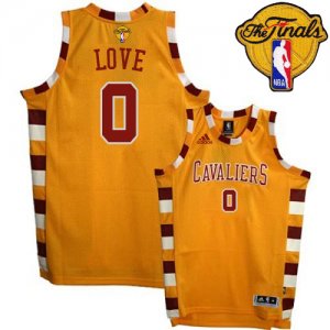 Men\'s Adidas Cleveland Cavaliers #0 Kevin Love Swingman Gold Throwback Classic 2016 The Finals Patch NBA Jersey