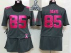 2013 Super Bowl XLVII Women NEW NFL San Francisco 49ers 85 Davis Elite breast Cancer Awareness Dark grey Jerseys