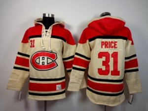 NHL montreal canadiens #31 Carey Price cream[pullover hooded sweatshirt]