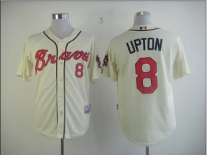 mlb jerseys atlanta braves #8 upton cream