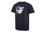 Mens Baltimore Orioles USA Flag Fashion T-Shirt Navy Blue