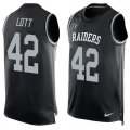 Nike Oakland Raiders #42 Ronnie Lott Black Team Color Men Stitched NFL Limited Tank Top Jersey