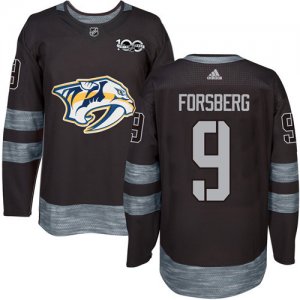 Nashville Predators #9 Filip Forsberg Black 1917-2017 100th Anniversary Stitched NHL Jersey