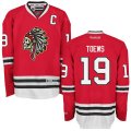 Mens Chicago Blackhawks #19 Jonathan Toews Reebok Premier Red Skull Ice Hockey Jersey