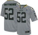 Nike Packers #52 Clay Matthews Lights Out Grey With Hall of Fame 50th Patch NFL Elite Jersey
