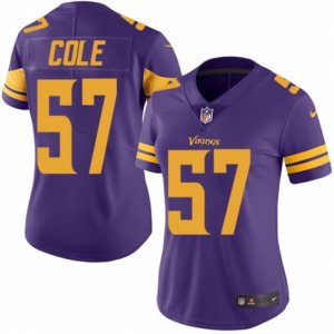 Women\'s Nike Minnesota Vikings #57 Audie Cole Limited Purple Rush NFL Jersey