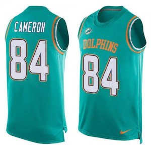 Nike Miami Dolphins #84 Jordan Cameron Aqua Green Team Color Men Stitched NFL Limited Tank Top Jersey