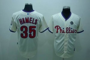 mlb philadelphia phillies #35 hamels cream