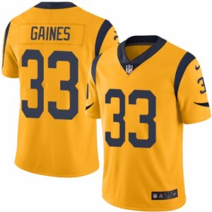 Mens Nike Los Angeles Rams #33 E.J. Gaines Limited Gold Rush NFL Jersey