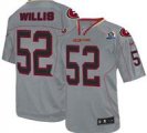 Nike 49ers #52 Patrick Willis Lights Out Grey With Hall of Fame 50th Patch NFL Elite Jersey