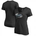 San Antonio Spurs Fanatics Branded Womens 2018 NBA Playoffs Slogan Plus Size V Neck T-Shirt Black