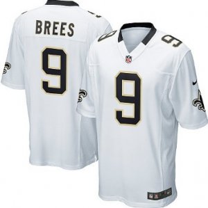 nike nfl new orleans saints #9 Drew Brees white game jersey