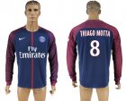 2017-18 Paris Saint-Germain 8 THIAGO MOTTA Home Long Sleeve Thailand Soccer Jersey