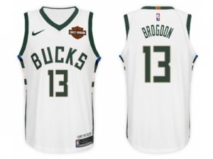 Nike NBA Milwaukee Bucks #13 Malcolm Brogdon Jersey 2017-18 New Season White Jersey