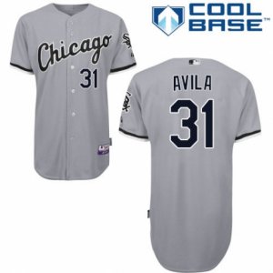 Men\'s Majestic Chicago White Sox #31 Alex Avila Replica Grey Road Cool Base MLB Jersey