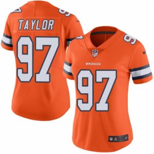 Women\'s Nike Denver Broncos #97 Phil Taylor Limited Orange Rush NFL Jersey