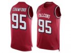 Mens Nike Atlanta Falcons #95 Jack Crawford Limited Red Player Name & Number Tank Top NFL Jersey