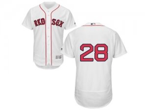 Men Boston Red Sox #28 J. D. Martinez White Flexbase Authentic Collection Stitched Baseball Jersey