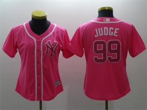 New york Yankees #99 Aaron Judge Pink Women Cool Base Jersey