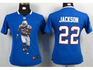 Nike Women Buffalo Bills #22 Jackson Blue Portrait Fashion Game Jersey