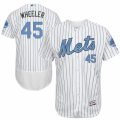 Men's Majestic New York Mets #45 Zack Wheeler Authentic White 2016 Father's Day Fashion Flex Base MLB Jersey